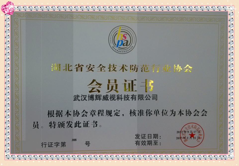 湖北安防公司博輝威視安全技術(shù)防范協(xié)會(huì )會(huì )員
