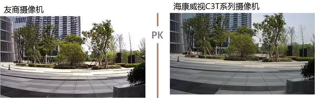 CT3系列室外監控場(chǎng)景與其他攝像機對比效果